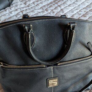 Dooney & Bourke Pebble Grain Leather Domed Satchel Bag Black